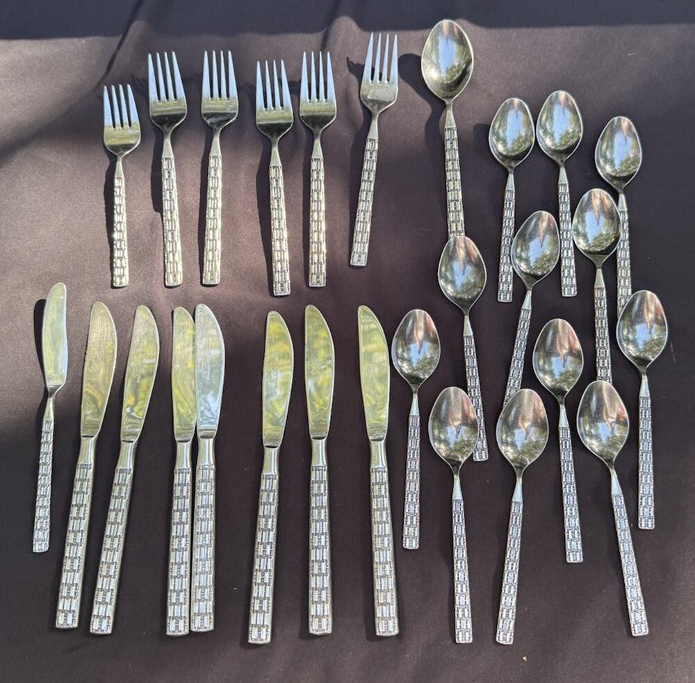 Cosmos Vintage 1971 Stainless MCM Made Japan Flatware Silverware Set